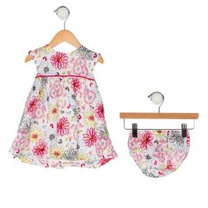 Catimini Girls Infant Floral Dress Set